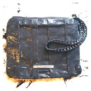 BCBGeneration Black Glitter Wristlet